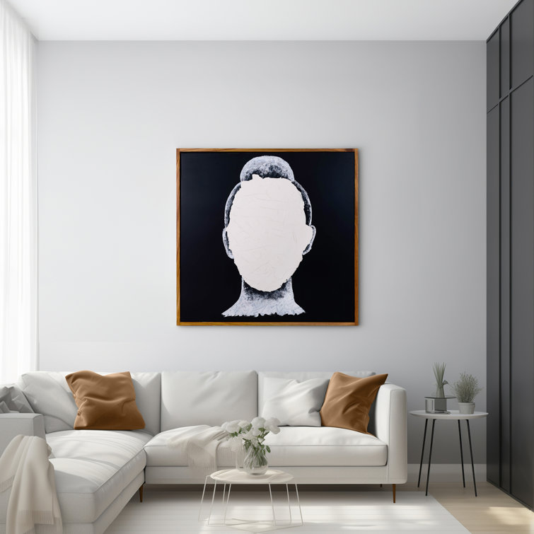 Rosdorf Park Blank Face Woman Hand Painted Contemporary Art White